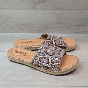 Born Women Animal Snake Print Espadrille Platform Sandals shoes sz 9M